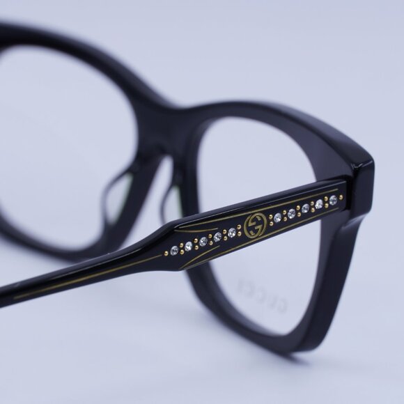 Gucci GG1299O 001 Eyeglasses Black 55mm Square Frame - Picture 9 of 11